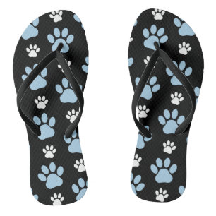 Pattern Of Paws, Blue Paws, Dog Paws, Animal Paws Thongs