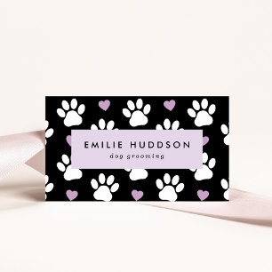 Pattern Of Paws, Dog Groomer, Dog Walker, Pet Shop Business Card