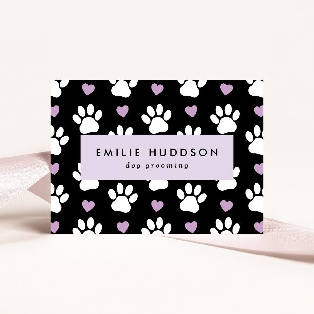 Pattern Of Paws, Dog Groomer, Dog Walker, Pet Shop Business Card (Creator Uploaded)