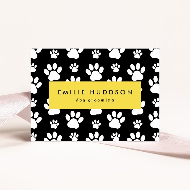 Pattern Of Paws, Dog Groomer, Dog Walker, Pet Shop Business Card (Creator Uploaded)