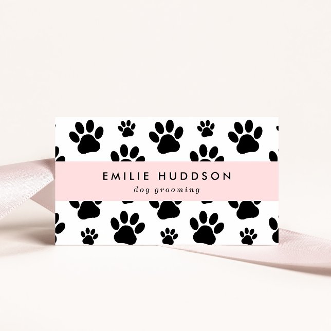 Pattern Of Paws, Dog Groomer, Dog Walker, Pet Shop Business Card (Creator Uploaded)