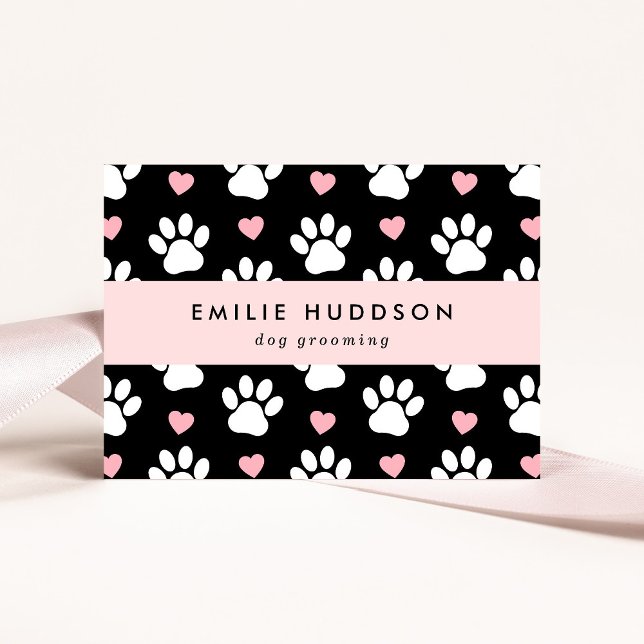 Pattern Of Paws, Dog Groomer, Dog Walker, Pet Shop Business Card (Creator Uploaded)