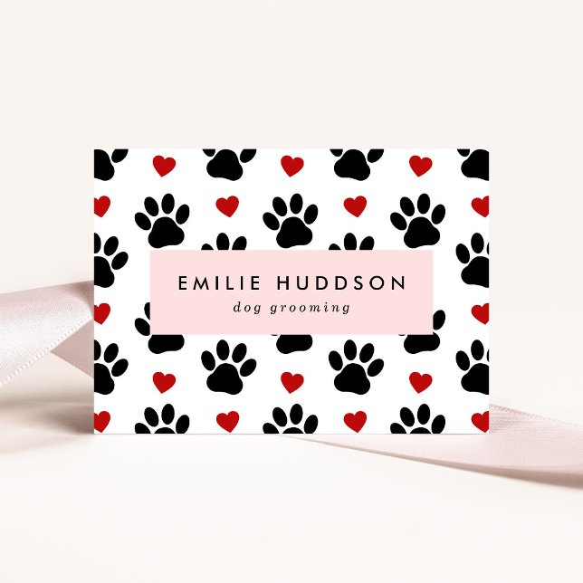 Pattern Of Paws, Dog Groomer, Dog Walker, Pet Shop Business Card (Creator Uploaded)