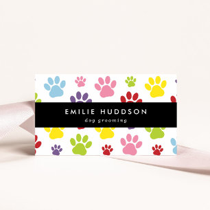 Pattern Of Paws, Dog Groomer, Dog Walker, Pet Shop Business Card