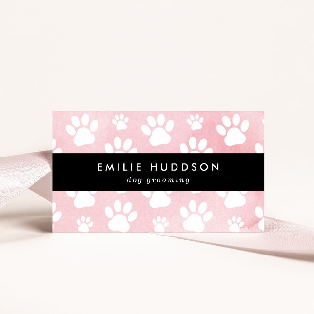 Pattern Of Paws, Dog Groomer, Dog Walker, Pet Shop Business Card (Creator Uploaded)