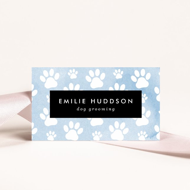 Pattern Of Paws, Dog Groomer, Dog Walker, Pet Shop Business Card (Creator Uploaded)