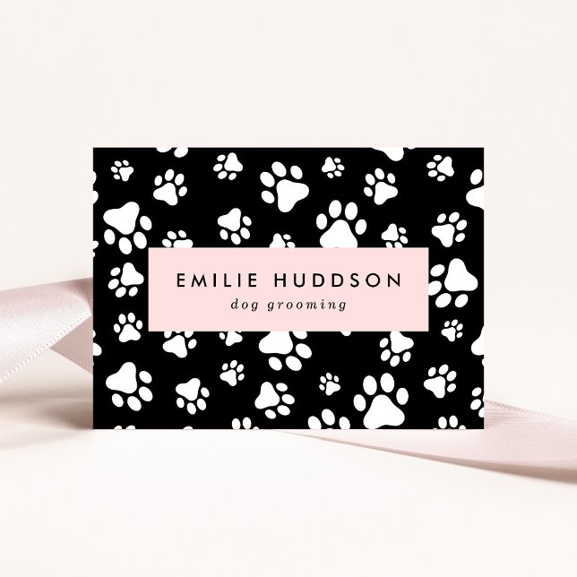 Pattern Of Paws, Dog Groomer, Dog Walker, Pet Shop Business Card (Creator Uploaded)