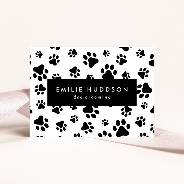Pattern Of Paws, Dog Groomer, Dog Walker, Pet Shop Business Card (Creator Uploaded)