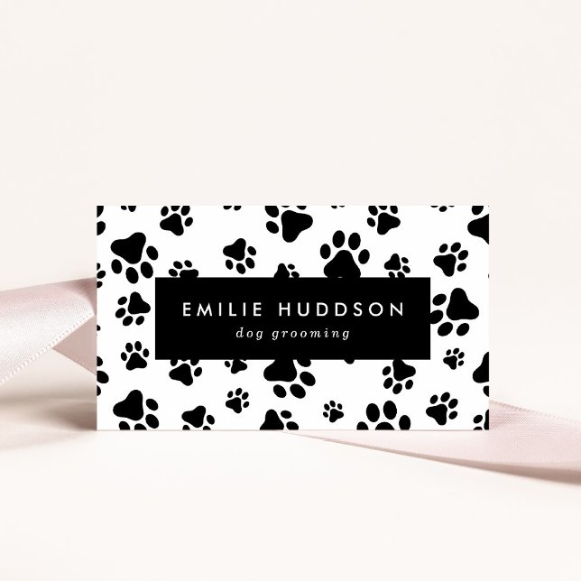 Pattern Of Paws, Dog Groomer, Dog Walker, Pet Shop Business Card (Creator Uploaded)