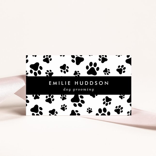 Pattern Of Paws, Dog Groomer, Dog Walker, Pet Shop Business Card (Creator Uploaded)