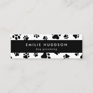 Pattern Of Paws, Dog Groomer, Dog Walker, Pet Shop Mini Business Card