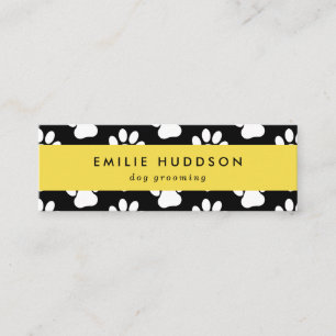 Pattern Of Paws, Dog Groomer, Dog Walker, Pet Shop Mini Business Card