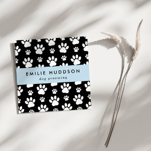 Pattern Of Paws, Dog Groomer, Dog Walker, Pet Shop Square Business Card
