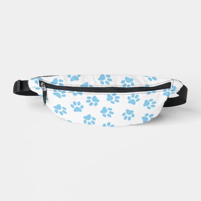Pattern Of Paws, Dog Paws, Baby Blue Paws Bum Bags (Front)