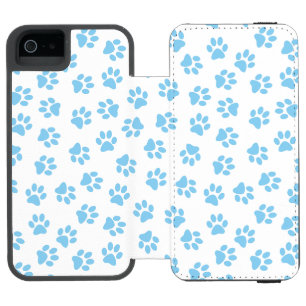 Pattern Of Paws, Dog Paws, Baby Blue Paws Incipio Watson™ iPhone 5 Wallet Case