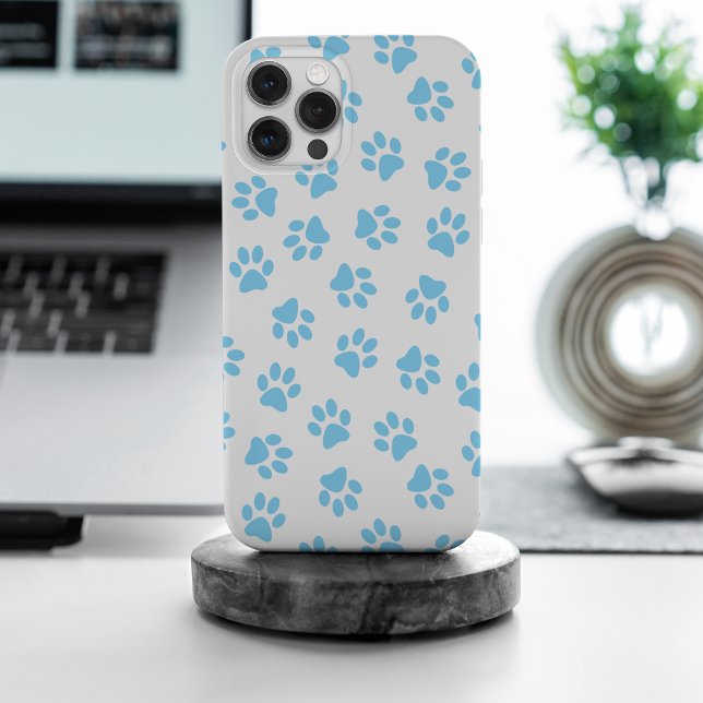 Pattern Of Paws, Dog Paws, Baby Blue Paws iPhone Case (Creator Uploaded)