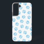 Pattern Of Paws, Dog Paws, Baby Blue Paws Samsung Galaxy Case<br><div class="desc">Cute,  fun and adorable pattern with baby blue paws on white background. Modern and trendy gift,  perfect for the dog lover in your life.</div>