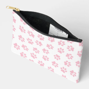 Pattern Of Paws, Dog Paws, Baby Pink Paws Accessory Pouch