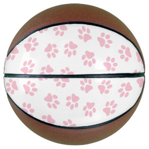 Pattern Of Paws, Dog Paws, Baby Pink Paws Basketball