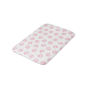 Pattern Of Paws, Dog Paws, Baby Pink Paws Bath Mat
