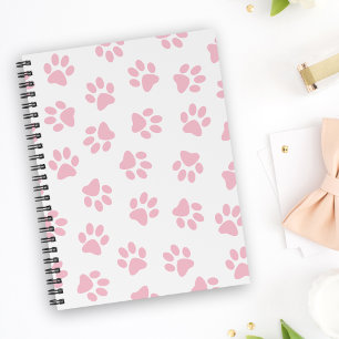 Pattern Of Paws, Dog Paws, Baby Pink Paws Notebook