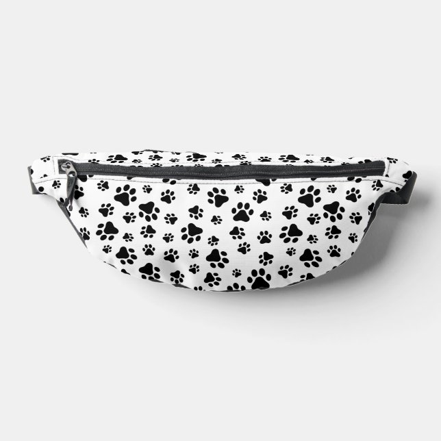 Pattern Of Paws, Dog Paws, Black and White Bum Bags (Lay Down)