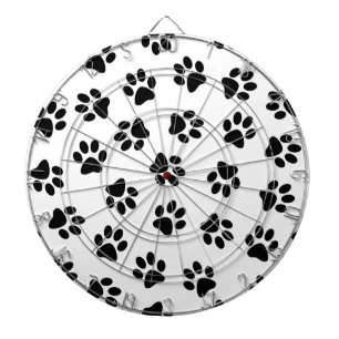 Pattern Of Paws, Dog Paws, Black Paws Dartboard