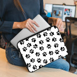 Pattern Of Paws, Dog Paws, Black Paws Laptop Sleeve<br><div class="desc">Cute,  fun and adorable pattern with black paws on white background. Modern and trendy gift,  perfect for the dog lover in your life.</div>