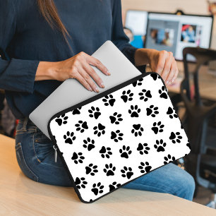 Pattern Of Paws, Dog Paws, Black Paws Laptop Sleeve