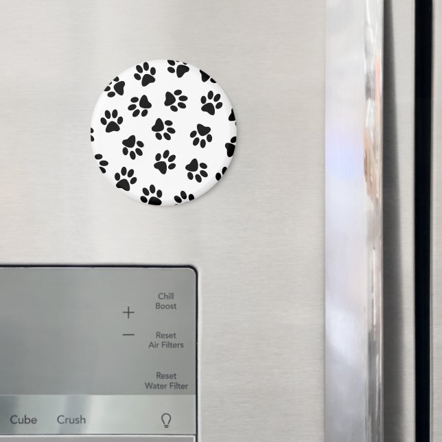 Pattern Of Paws, Dog Paws, Black Paws Magnet (In Situ (Fridge))