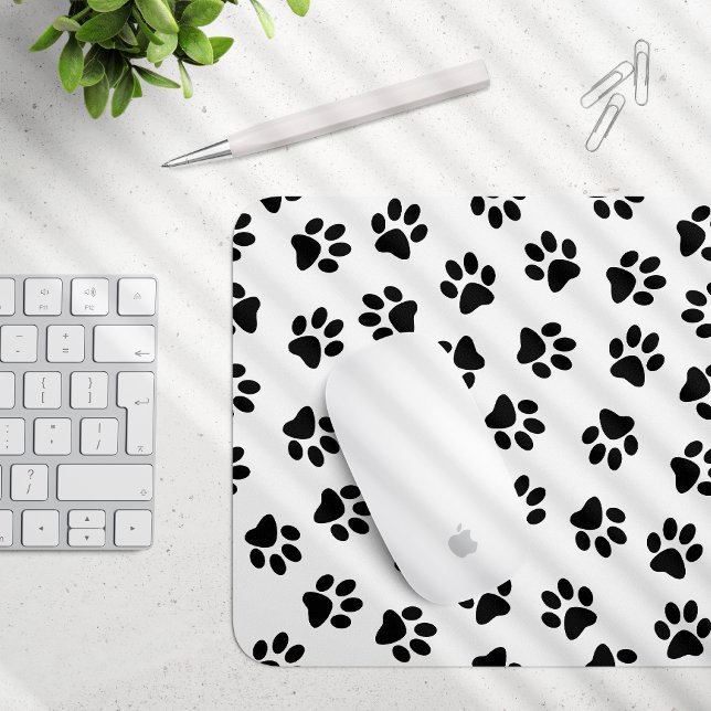 Pattern Of Paws, Dog Paws, Black Paws Mouse Pad (Creator Uploaded)