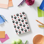 Pattern Of Paws, Dog Paws, Black Paws, Red Hearts iPad Mini Cover<br><div class="desc">Cute,  fun and adorable pattern with black paws and red hearts. Modern and trendy gift,  perfect for the dog lover in your life.</div>