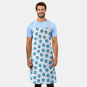 Pattern Of Paws, Dog Paws, Blue Paws Apron
