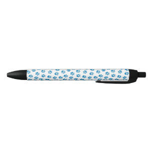 Pattern Of Paws, Dog Paws, Blue Paws Black Ink Pen