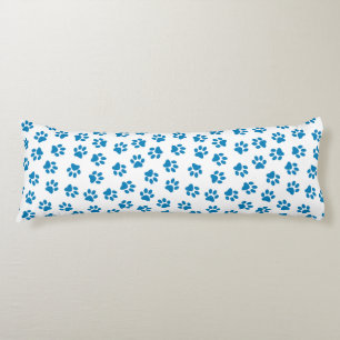 Pattern Of Paws, Dog Paws, Blue Paws Body Cushion
