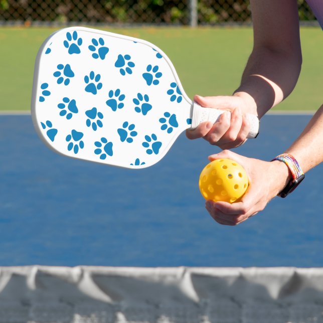 Pattern Of Paws, Dog Paws, Blue Paws Pickleball Paddle (Insitu)
