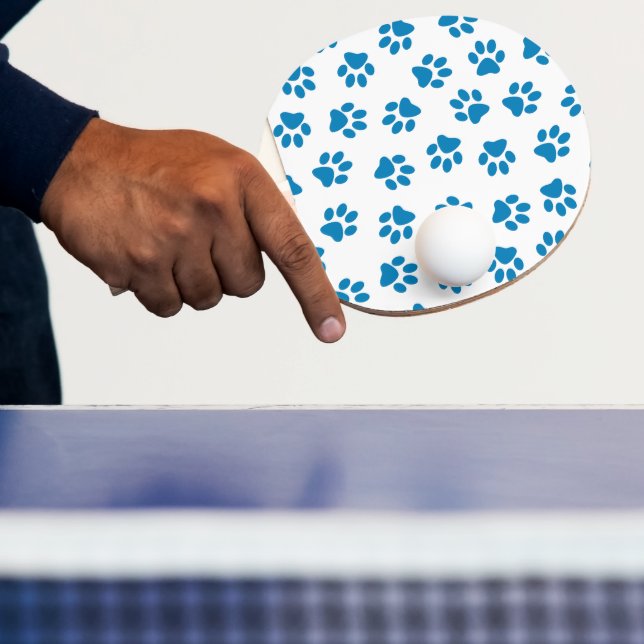 Pattern Of Paws, Dog Paws, Blue Paws Ping Pong Paddle (Insitu)