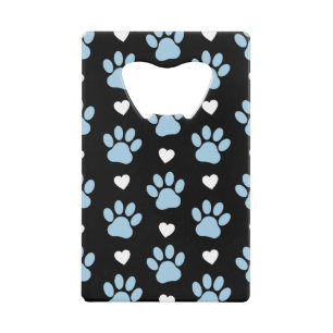 Pattern Of Paws, Dog Paws, Blue Paws, White Hearts