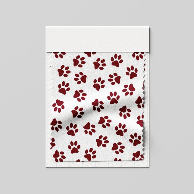 Pattern Of Paws, Dog Paws, Burgundy Paws Fabric (Creator Uploaded)