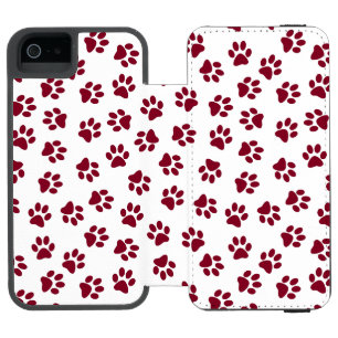 Pattern Of Paws, Dog Paws, Burgundy Paws Incipio Watson™ iPhone 5 Wallet Case