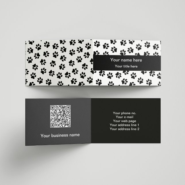 Pattern Of Paws, Dog Paws, Cat Paws, Black Paws Business Card (Creator Uploaded)