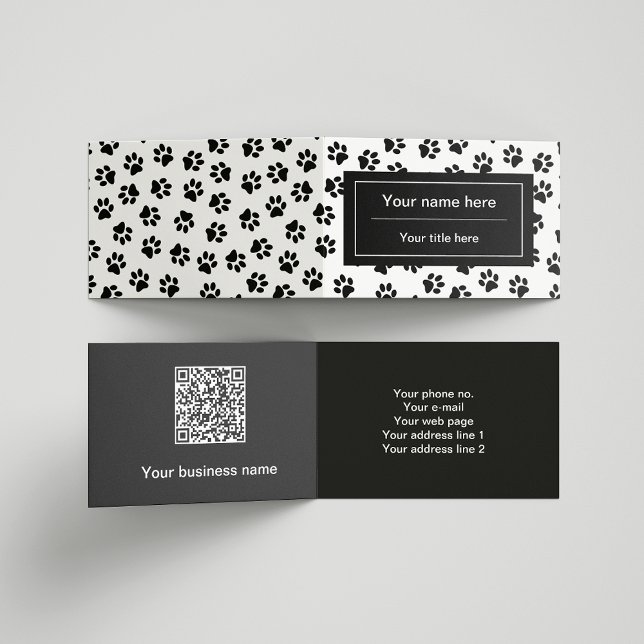 Pattern Of Paws, Dog Paws, Cat Paws, Black Paws Business Card (Creator Uploaded)