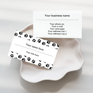 Pattern Of Paws, Dog Paws, Cat Paws, Black Paws Business Card