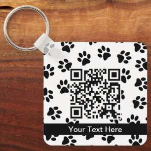 Pattern Of Paws, Dog Paws, Cat Paws, Black Paws Key Ring