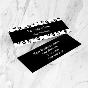 Pattern Of Paws, Dog Paws, Cat Paws, Black Paws Mini Business Card