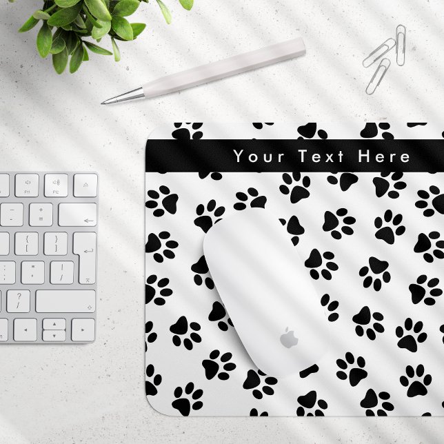 Pattern Of Paws, Dog Paws, Cat Paws, Black Paws Mouse Pad (Creator Uploaded)