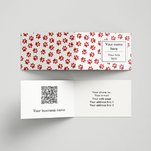 Pattern Of Paws, Dog Paws, Cat Paws, Red Paws Business Card