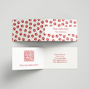 Pattern Of Paws, Dog Paws, Cat Paws, Red Paws Business Card