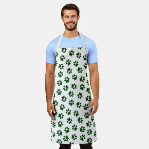 Pattern Of Paws, Dog Paws, Green Paws Apron