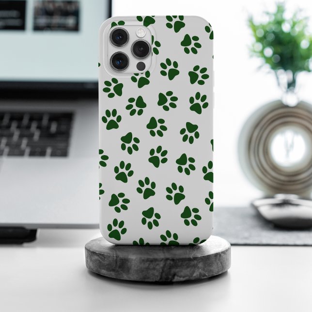 Pattern Of Paws, Dog Paws, Green Paws Case-Mate iPhone Case (Creator Uploaded)